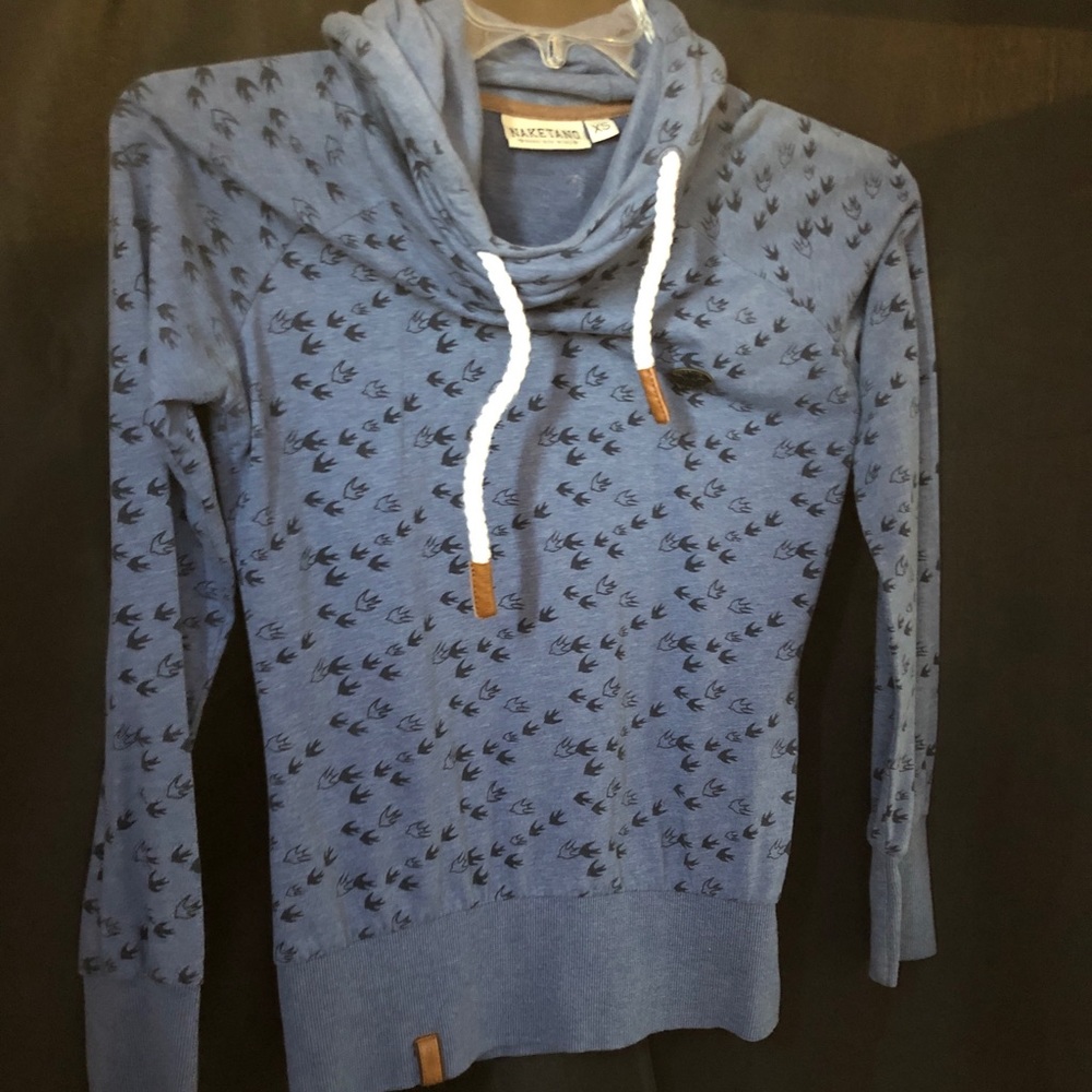 Naketano Hoodie XS Blue With Birds